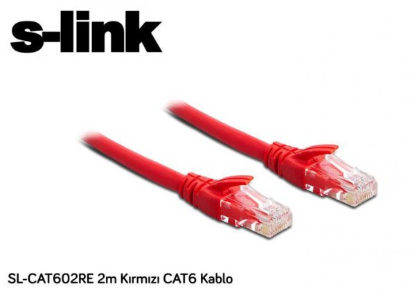 S-link SL-CAT602RE 2m Kırmızı CAT6 Kablo - 2