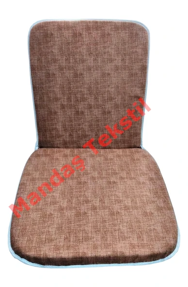 6 Adet Mandaş Midi Sandalye Minderi, Bahçe Sandalye Minderi-Kahverengi - Resim 2