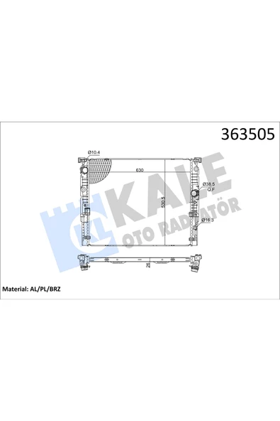 KALE SU RADYATORU BRAZING BMW 5 G30.F90.G31 16 20 6 G32 17 20 7 G11.G12 15 19 MT 630×530.5X26