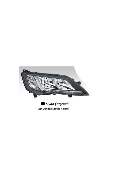 AYFAR FAR SAG MOTORLU  FIAT DUCATO MAXI CITROEN  JUMPER PEUGEOT BOXER 14- SIYAH CERCEVELI