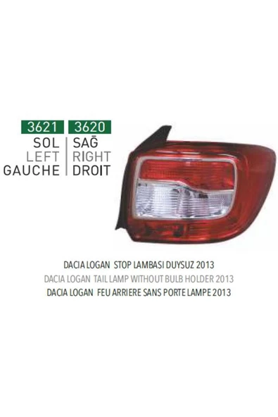 PLEKSAN STOP LAMBASI SOL ( RENAULT  CLIO SYMBOL IV 2013- )