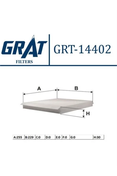 GRAT Kabın Fıltresı( Opel : Astra G/astra H/zafıra B) 1.2ı 16v-1.8ı-1.6ı-1.4-1.4 16v-1.6-1.8-2.0 16v )grt