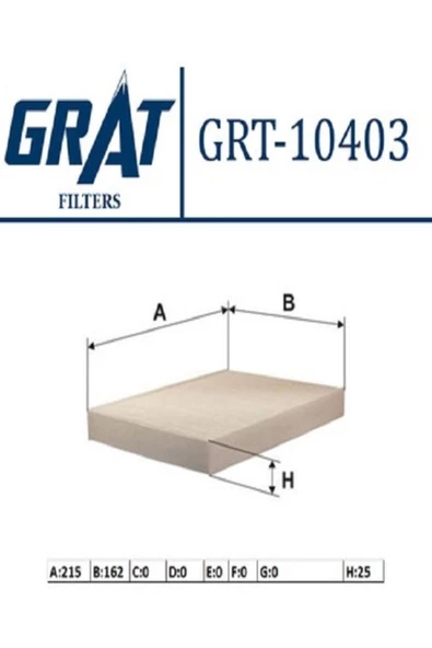 GRAT Fiat Doblo (01-)-idea (04-)-punto (99-) Polen Filtresi -10403 Uyumlu