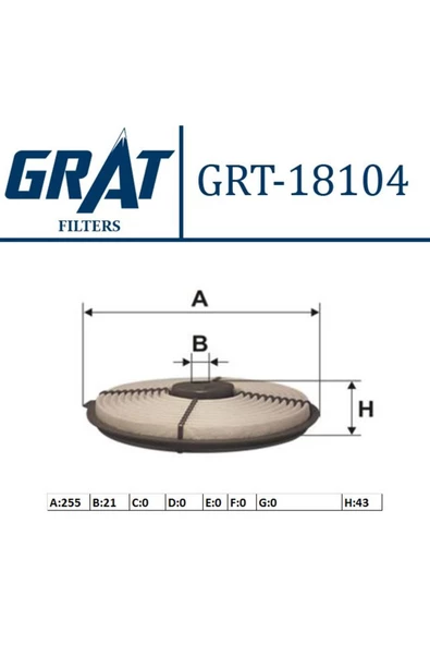 GRAT HAVA FILTRESI - TOYOTA  COROLLA 8898  1.3 2E