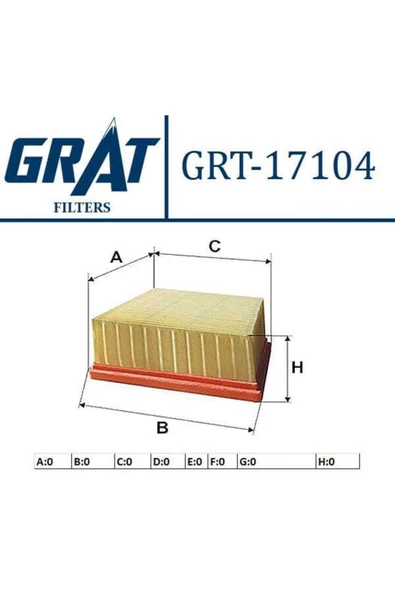 GRAT 17104 Hava Filtresi Fiesta Vı 08- Transit Tourneo Courier 14- / Mazda 2 11- 1.4 Tdcı 1.5 Tdcı 1 ürün görseli 1