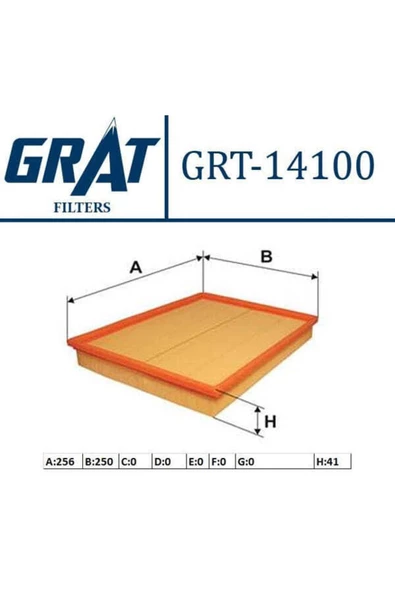 GRAT 14100 Hava Filtresi Astra F 98-00 Astra G 00-05 Astra H 05- Zafira 00-05 1.4 Z14xe X14xe 1.6 16 ürün görseli