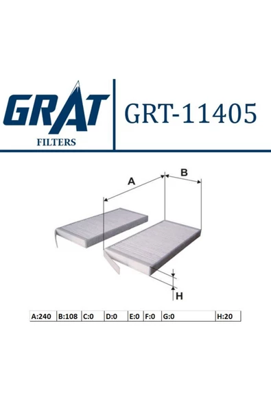 GRAT KABIN FILTRESI CIFTLI (RENAULT  KANGOO 1.5DCI 1.6 16V-MASTER IV 2.3DCI / OPEL  MOVANO B 2.3 CDTI) ürün görseli 1
