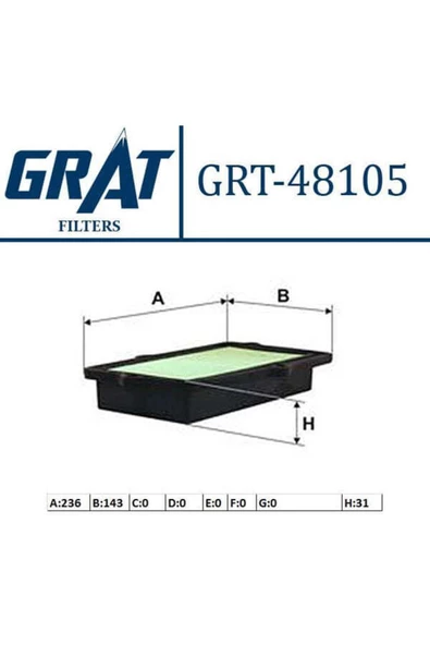 GRAT 48105 Hava Filtresi Swift Iıı 05- 1.3 1.5 1.6 Uyumlu
