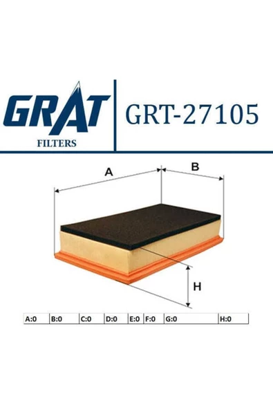 GRAT 27105 Hava Filtresi 147 Gt 1.9 Jtd ürün görseli 1
