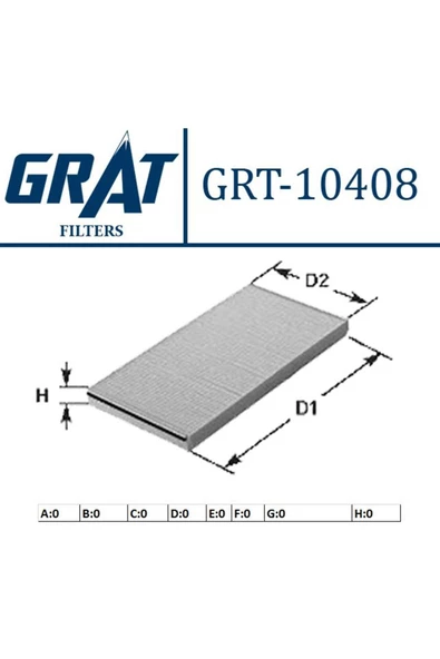 GRAT KABIN FILTRESI ( FORD   KA 1.3TDCI 2008- ) (FIAT  PANDA 1.2 1.4 1.3D 1.3JTD 03-)