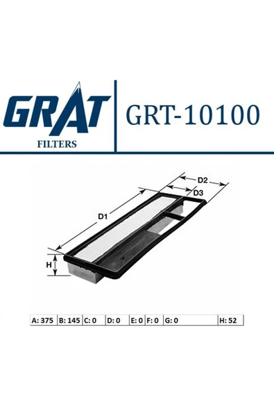 GRAT Hava Filtresi Uyumlu Fıat:Albea 1.3jtd-doblo-fıorıno-ıdea-panda-punto-punto Evo-500/ ) Grt-10100 ürün görseli