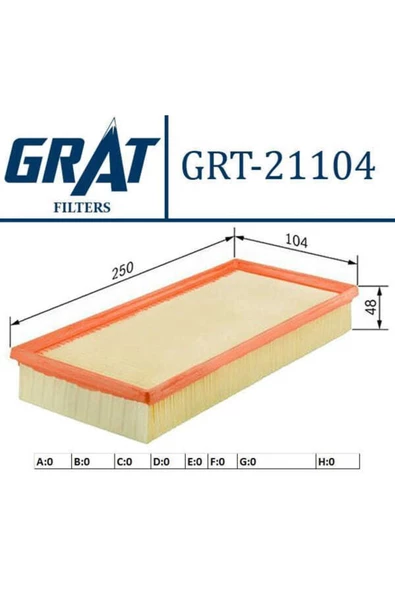 GRAT 21104 Hava Filtresi Colt Vı 04- / Forfour 04- 1.3 1.5 ürün görseli 1