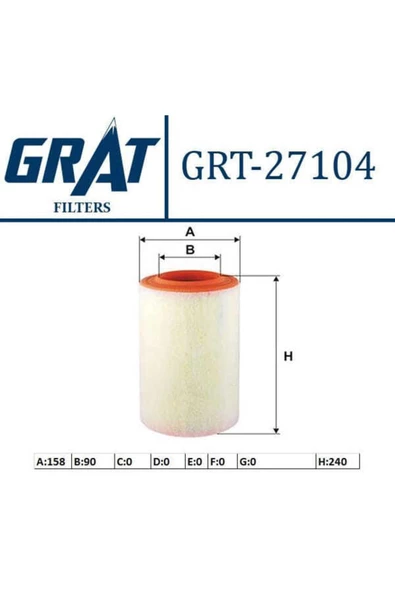 GRAT 27104 Hava Filtresi Giulietta 10- 1.4 Tb