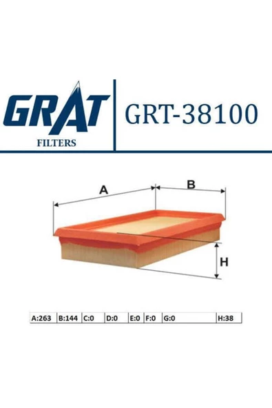 GRAT 38100 Hava Filtresi Rio 00-05 1.3 1.5