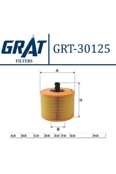 GRAT 30125 Hava Filtresi Bmw 3 E90 E91 E93 Bmw X1 E84 04- 130i 125i 323i 325i 330i