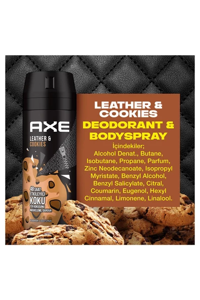 Axe Leather Cookies Erkek Sprey Deodorant 150 ML x 3 - 8