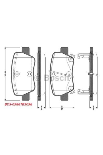 Bosch BALATA FREN ARKA-(TOYOTA  AVENSIS 09/12 )