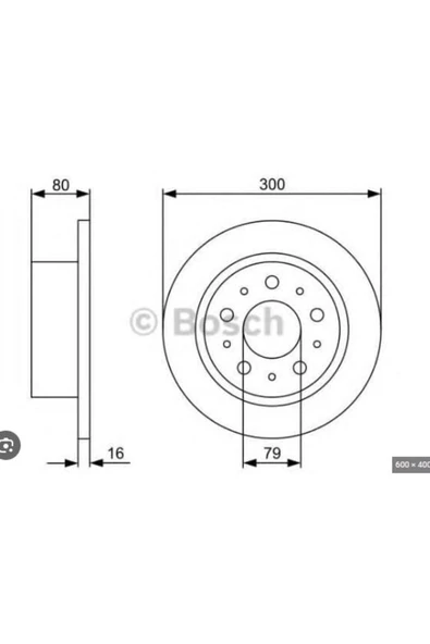 Bosch FREN DİSKİ ARKA DUCATO III 06> / BOXER III 06> / JUMPER III 06> DÜZ 300mm