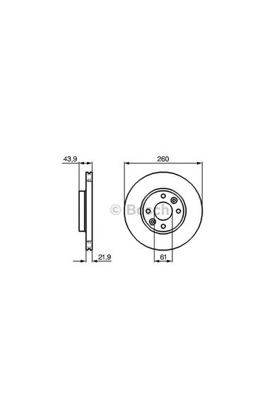 Bosch 0986479103 Ön Fren Aynası Mgn Iıı-clıo Iıı 05>modus 04>micra 03>logan 04>note 06> (260x22x4dlx