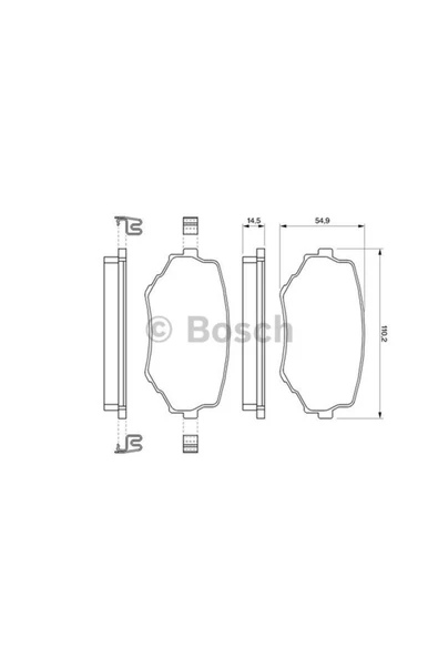 Bosch BALATA FREN ON-(SUZUKI  GRAND-VITARA 98/05  1.9D-2.0-2.5-2.7 V6  ) ürün görseli