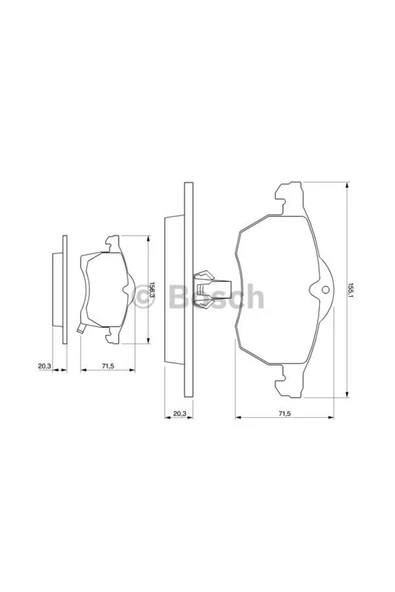 Bosch FREN BALATASI ON WVA 23058 ( OPEL   ASTRA G 1.8 2.0 98-- ZAFIRA 99-- )