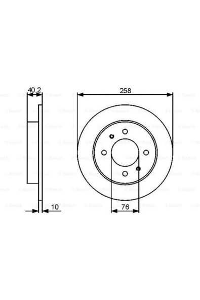 Bosch Fren Dıskı Arka Coupe 96- Elantra 00- Lantra 90-00 Düz 258mm
