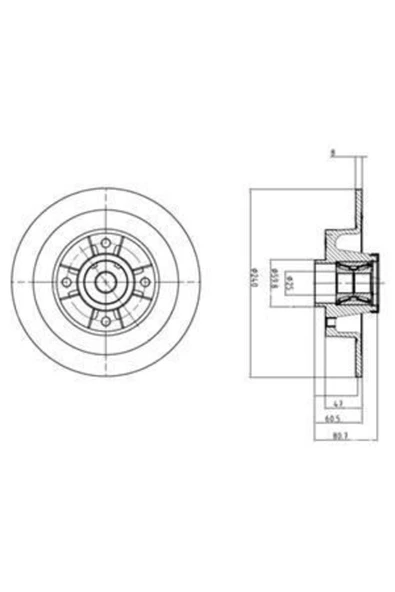 DELPHİ Fren Dıskı Arka Clıo Iıı 05- Megane Iı 02- Modus 04- Wınd / Note 06- Rulmanlı Düz 240mm