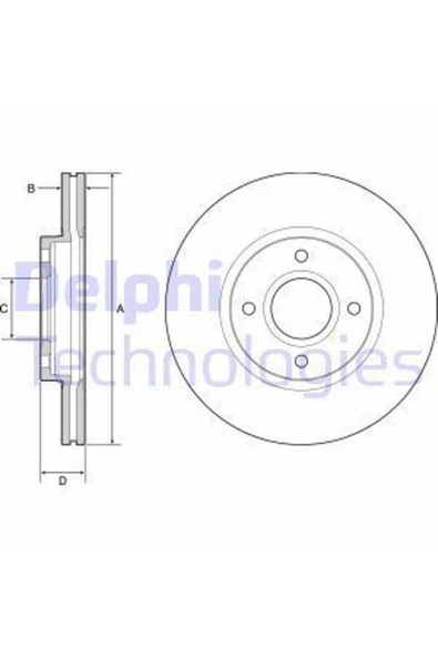 DELPHİ Bg4569c Fren Diski Takım Boyalı Ford Fiesta B-max 11/12- Ön
