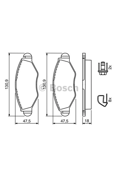 Bosch FREN BALATASI ON WVA 23597 ( PEUGEOT   206 1.4 1.4HDI 1.6 )