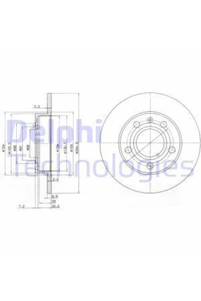 DELPHİ Fren Dıskı On Passat(96-11.00) A4(94-00) A8(96-10) Phaeton 02-(280×22×5dlxhavalı Uyumlu