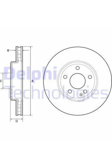 DELPHİ Fren Dıskı Tk Boyalı Mercedes A-class W176 06/12 On
