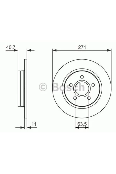 Bosch FREN DİSKİ ARKA DOLU (271MM)( FORD   FOCUS 2010- )