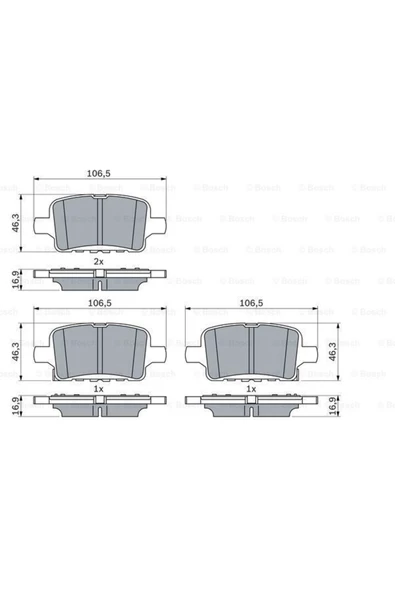 Bosch BALATA FREN ARKA 16 (OPEL   INSIGNIA B 17-)