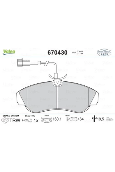 VALEO ON FREN BALATASI BOXER DUCATO JUMPER 94 02 FISLI