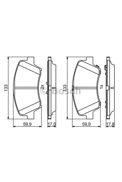 Bosch FREN BALATASI ON HYUNDAI ELANTRA 2011-/ ELANTRA 2016-/ I30 2011-/ SANTAFE 13-/ KIA OPTIMA 2012-/ CER