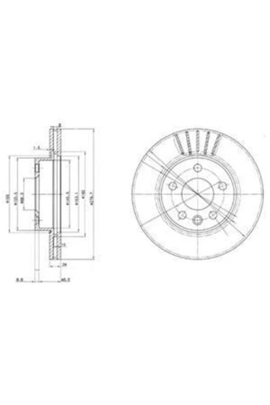 DELPHİ Fren Dıskı Ön Transporter T4 96-03 Havalı 280mm