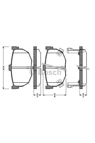 Bosch FREN BALATASI ARKA HYUNDAI ELANTRA 1996-2006 KIA CERATO 2004-/ NISSAN MAXIMA 88-94