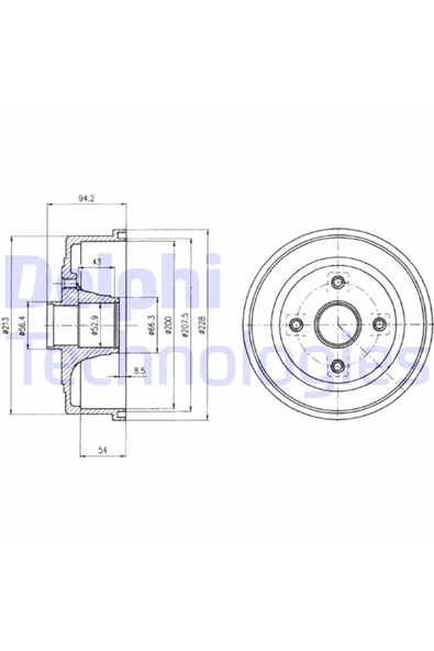 DELPHİ FREN KAMPANASI ARKA (OPEL  CORSA C)