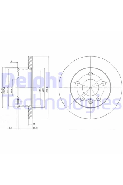 DELPHİ ON FREN DISKI-260×16 5×112 VW TRANSPORTER