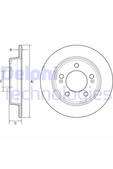 DELPHİ DISK FREN ARKA DUZ (262-5) (KIA  CERATO 13/ SOUL 14/ CEED 12/ HYUNDAI   I30 12/)