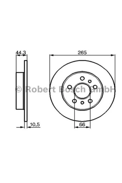 Bosch Fren Dıskı Arka Laguna I 95-01 Safrane 92-00 Düz 265mm 5 Bıjon Uyumlu