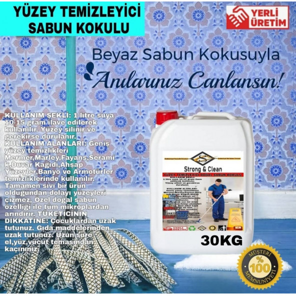 Yüzey Temizleyici Doğal Sabun Kokulu 30kg - 2