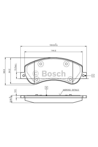 Bosch Fren Balatası Ön Fıslı Amarok 10- / Uyumlu Transıt V347 06-