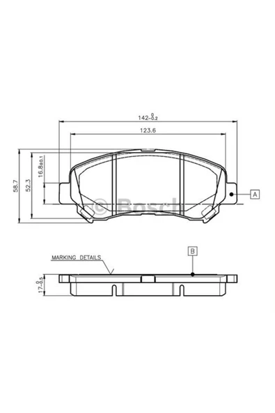 Bosch BALATA FREN ON-(NISSAN: QASHQAI 07>12/XTRAIL 08>11/RENAULT: KALEOS 2.0 DCI) ürün görseli 1
