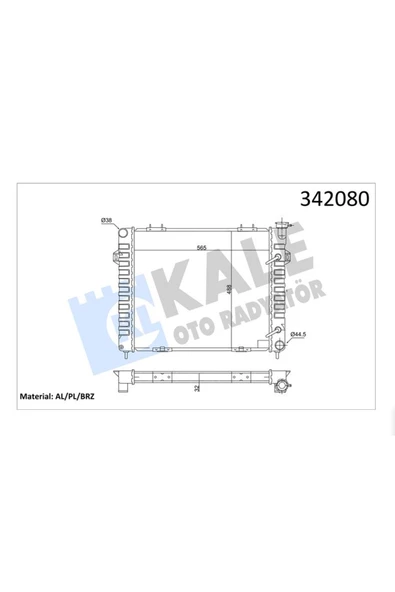 KALE RADYATÖR JEEP GRAND CHEROKEE 5.2 I 4×4 5.9I 4×4 92>99 AT 4734104  52006644 52079598  52079598AB