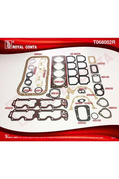 Royal Motor Takım Conta Süper Keçesiz Tmpr 2.0 159 A5.046 - 159 A6.046