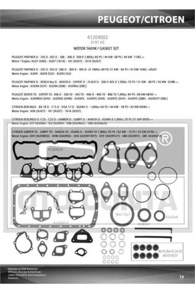 OTO CONTA Motor Conta Tk Partner Berlingo Xud9 Full S.c Hari