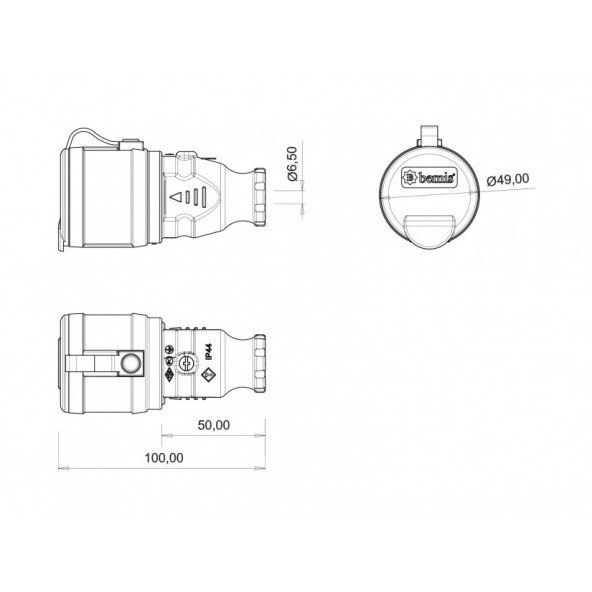 Dişi Fiş Uzatma Priz (Sarı) BV3-1402-2311 - 2