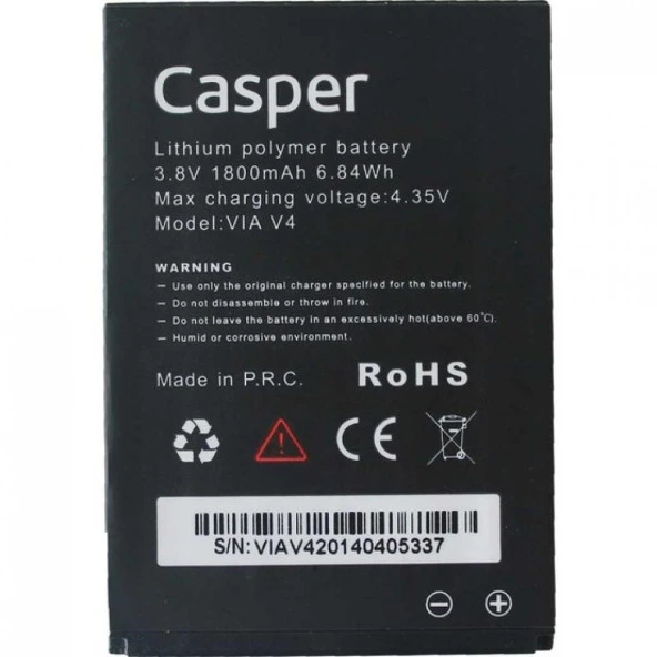 Casper V4 Batarya Pil 100 Orjinal