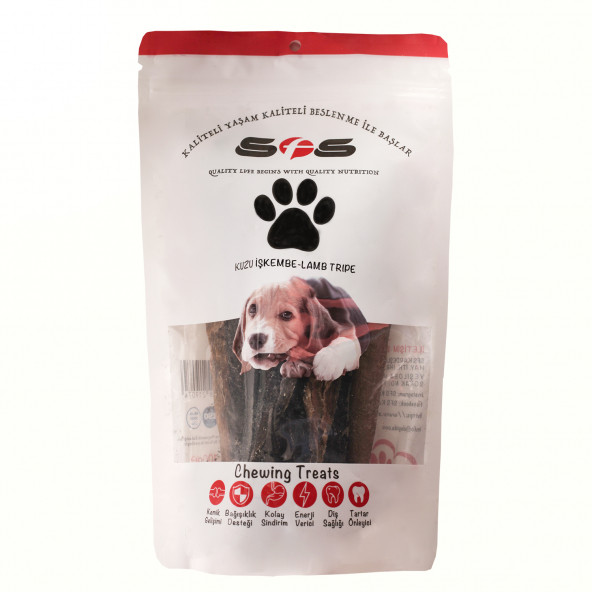 SFS Kurutulmuş Köpek Ödülü Kuzu İşkembe 100 g